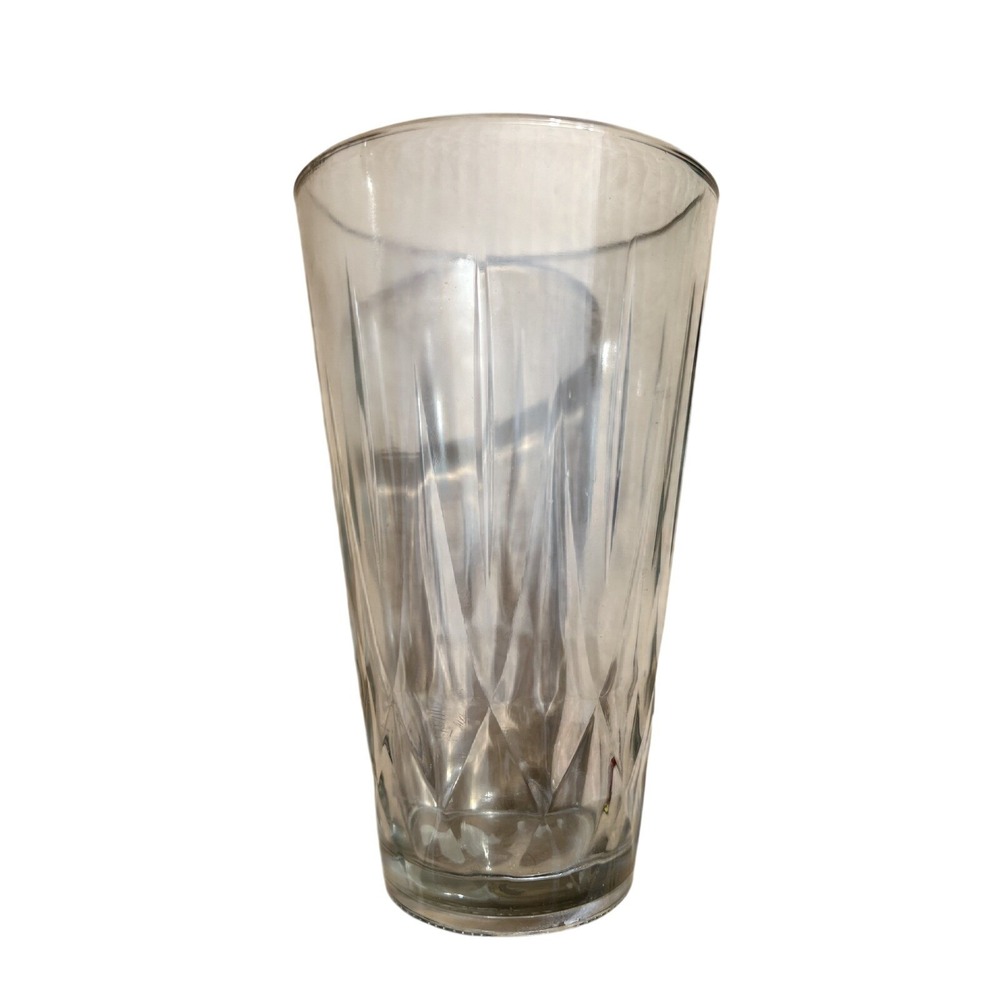 Syndicate Sales Inc Clear Glass Faceted Vase 9" Tall Made in USA Heavy Base